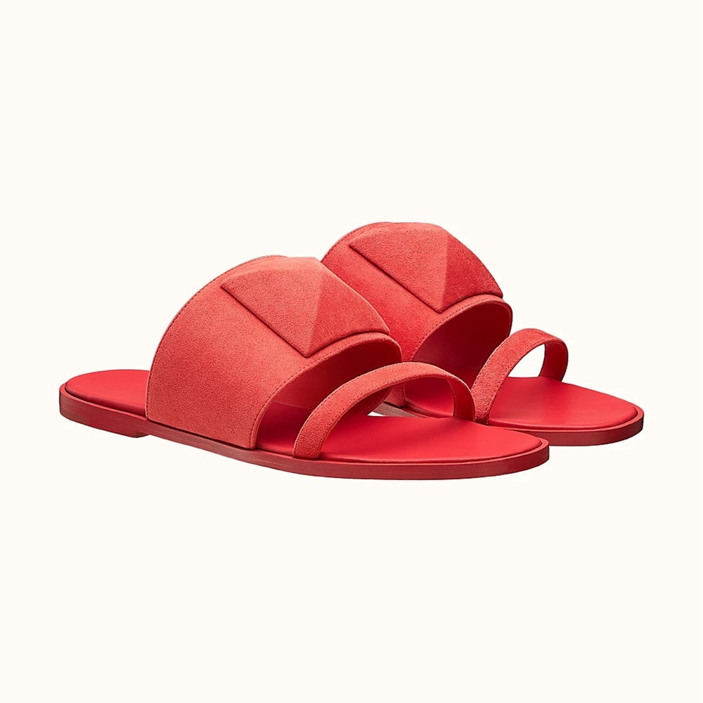 NIB Full Set Hermes Caia Oran Sandal Slide 9 39 rouge corazon red